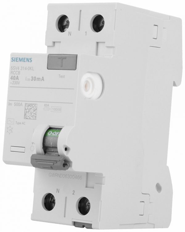 Interruptor Diferencial  In:40A  I?n:30mA  Tipo AC  2-polos
