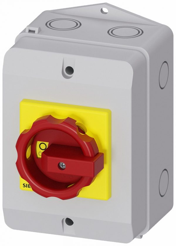 Seccionador Corte EMERGENCIA en Caja Plastica IP65  In:25A