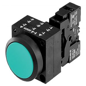 Pulsador rasante completo  plastico  IP66  1NA  AZUL