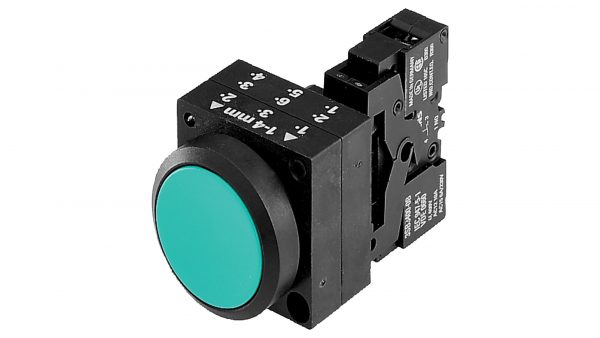 Pulsador rasante completo  plastico  IP66  1NA  AZUL