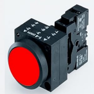 Pulsador rasante completo  plastico  IP66  1NC  ROJO