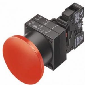 Pulsador hongo ?40mm  plastico  IP66  1NC  ROJO  Pulsar-Tira
