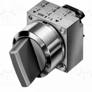 Perilla conmutadora  metalica  IP67  NEGRA  3 pos.  c/retenc