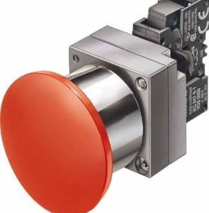 Pulsador hongo ?40mm  metalico  IP67  1NC  ROJO  Pulsar-Tira