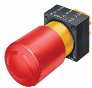 Pulsador hongo ?40mm  metalico  IP67  1NC  ROJO Emergencia