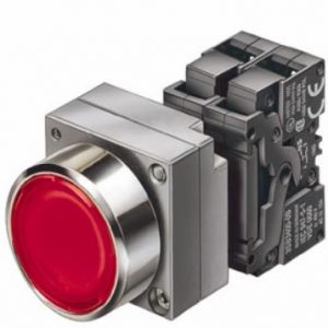 Pulsador luminoso rasante completo c/LED  metalico  IP67  24