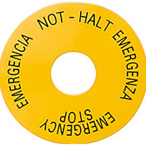 Placa de fondo autoadhesiva para parada de emergencia 4 idio