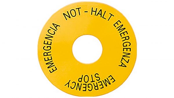 Placa de fondo autoadhesiva para parada de emergencia 4 idio