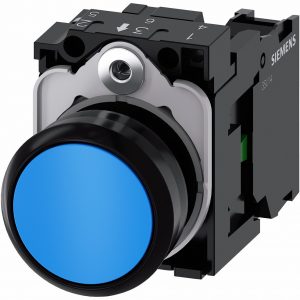 Pulsador Rasante SIRIUS ACT  Plastico IP69K   AZUL  Completo