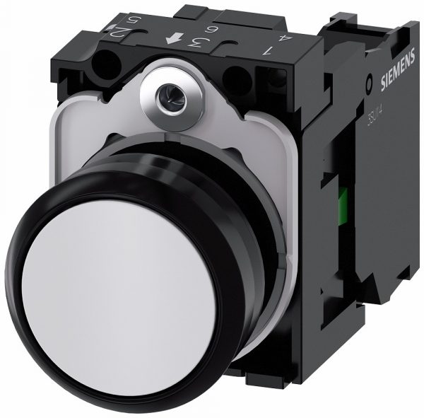 Pulsador Rasante SIRIUS ACT  Plastico IP69K   BLANCO  Comple