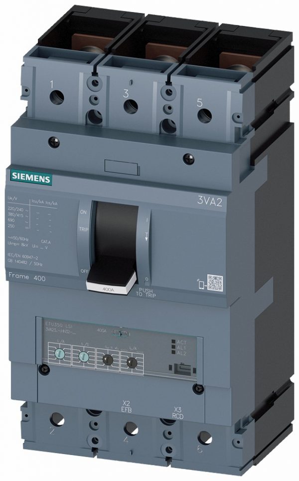 Int. Compacto  ETU350 LSI  In:400A  3-polos  Icu:55kA  Ir:16