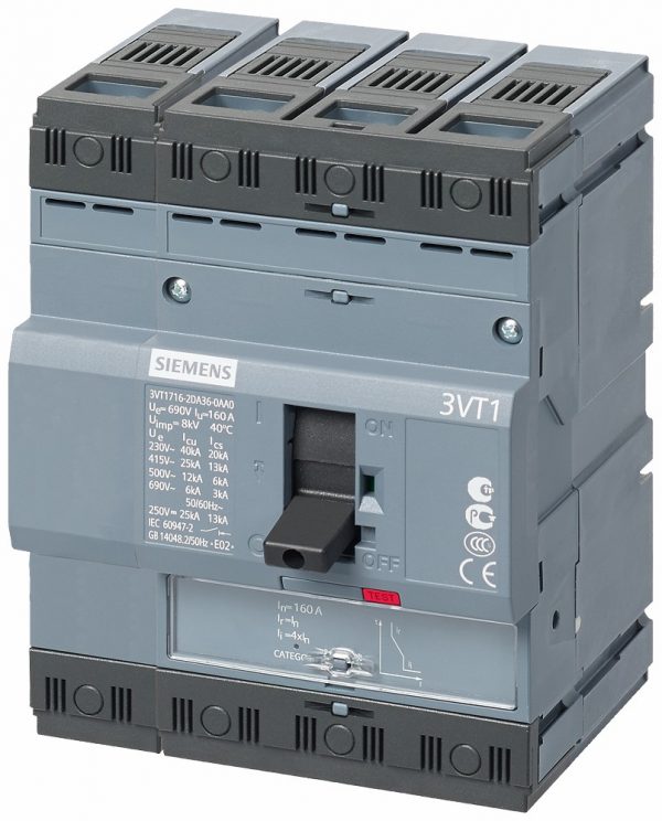 Interruptor automatico 3VT1 poder de corte estandar Icu=25kA