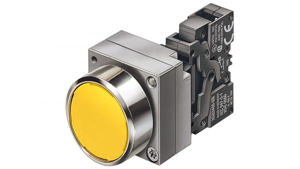 Pulsador rasante completo  metalico  IP67  1NA  AZUL