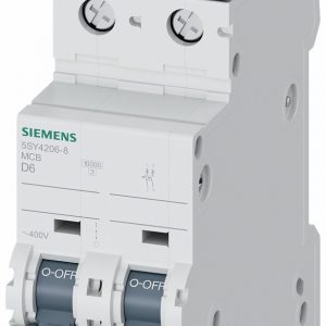 Automatico magnetotermico 400V 10kA  2 polos  D  6A  T=70 mm
