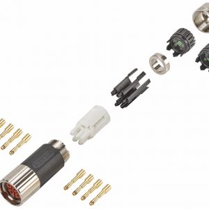 Conector de potencia tam. 1hembra de 6 polos  tuerca de raco