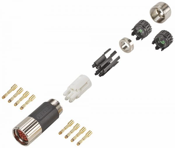 Conector de potencia tam. 1hembra de 6 polos  tuerca de raco